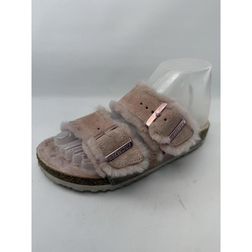 Birkenstock Arizona Light Rose Shearling‎ EU 37 US 6-6.5 Suede Two Strap Sandals